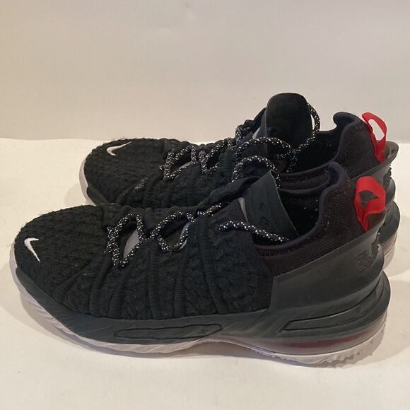 Nike Lebron XVIII (GS) CW2760-001 Basketball Shoes Black White Red Youth Sz 5.5Y - Picture 5 of 9